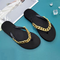 ฤดูร้อนผู้หญิง Flip Flops Creative Chain รองเท้าแตะกลางแจ้ง Clogs รองเท้าสวนรองเท้าแตะชายหาดในร่ม Home Flip-Flops ห้องน้ำ Slides