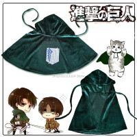 [Cos imitation] Attack On Titan Cat Pet Cloak ชุดคอสเพลย์ Shingeki No Kyojin การ์ตูนตุ๊กตาเสื้อคลุมสุนัขสัตว์เลี้ยงคริสต์มาสฮาโลวีน Carnival ของขวัญ