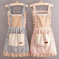 2022 new apron web celebrity cotton fabric wei skirt female ins wind bib adult cooking kitchen household brim