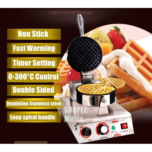 ♩Heavy Duty Electric Belgian Waffle Maker Machine Temperature