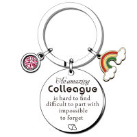 Personalized Thank You Colleagues Keychain an Amazing Colleague Keyring Coworker Crystal Rainbow Christmas Party Birthday Gifts