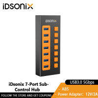 IDsonix USB ฮับควบคุมย่อยฮับ3.0ตัวแยก USB อะแดปเตอร์ไฟ USB ขยายฮับ5Gbps พร้อมสวิตช์สำหรับแล็ปทอปแมคบุ๊ค