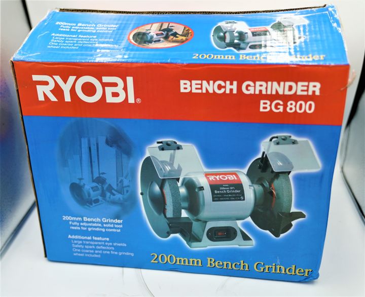 ryobi-มอเตอร์หินไฟ-ขนาด-8-นิ้ว-หินเจียรแท่น-200มม-รุ่น-bg-800