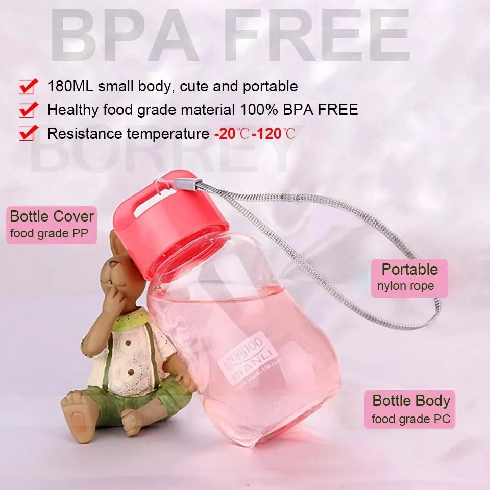 180ml Colorful Plastic Small Water Bottles Portable School Water Bottles  Mini Cute Kids Children Direct Drinking Bottle