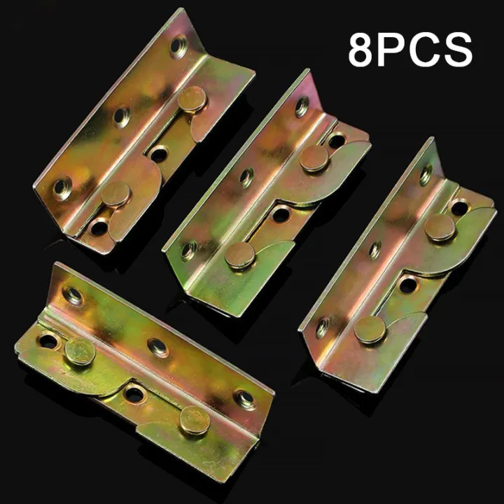 8Pcs/4Sets Metal Bed Bracket Bed Frame Connecting Furniture Rail Hook