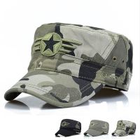 Hat Mens Snapback Cap Military Cap Cadet Patrol Cap Adjustable Five-pointed Star Flat Top Camouflage Cap