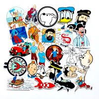 25 Pcs/set The Adventures of Tintin Stickers for Kids Toy Luggage Motor Car Suitcase Laptop Skateboard Wall Cool Anime Cartoon Stickers