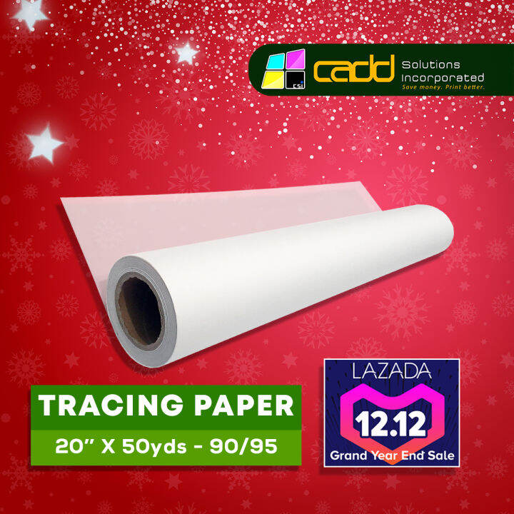 Tracing paper High Quality, Ultra white 20 x 50 Yards 90 / 95 GSM