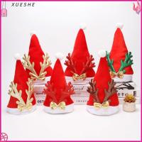 XUESHE ของตกแต่ง แต่งตัว เทศกาล หมวกคริสต์มาส ElK กำมะหยี่สีทอง Navidad หมวกคริสต์มาสเขากวาง