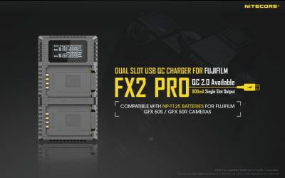 Nitecore FX2 PRO แท่นชาร์จ for FujiFilm NP-T125 / GFX 50S / GFX 50R