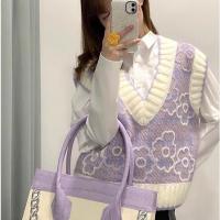 【Feeding Matsรุ่นแปลของ Cocco 】❄เสื้อกั๊กผู้หญิงใหม่คอวีหัวเสียบหวานเกาหลี Feeding Mats