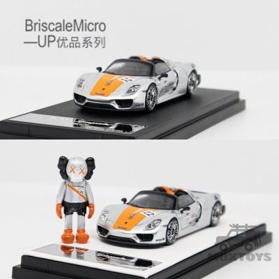 Briscalemicro Up BSC 1:64 918 Spyder #22 Silver Orange Limited499 Diecast Model Car