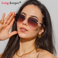 Rimless Sunglasses for Men Metal Pilot Oval Frame Luxury Brand Design Sun Glasses Women Female Fashion Retro Uv400 Shades Gafas