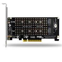 PCI-E X8 X16 Double Disk Transfer Card NVME M.2 MKEY SSD RAID Array Expansion Adapter Motherboard PCI-E 3.0 4.0