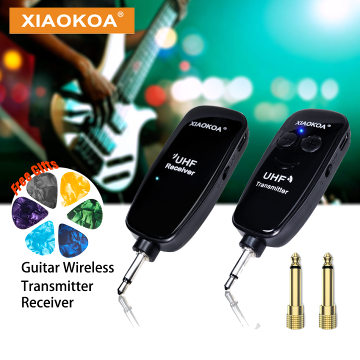 XIAOKOA UHF Wireless Transmitter and Receiver,Wireless Electric Guitar