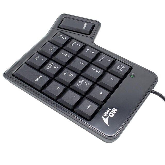 md-tech-numericคีย์บอร์ดตัวเลขพร้อมปุ่มspaceสำหรับโน๊ตบุ๊ค-pcรุ่นpt-970สีดำ-black