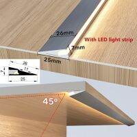 Ultra-thin LED Cabinet Strip Light Surface Mounted Aluminum Profile Wardrobe 45 Degree Oblique Lighting Front Hidden Shelf Lamp Food Storage  Dispense