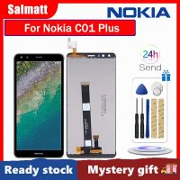 จอ LCD แบบดั้งเดิม Salmatt สำหรับ Nokia C01 Plus C01อะไหล่สำหรับโนเกียชิ้นส่วนจอสัมผัสแอลซีดีของเครื่องแปลงดิจิทัล Plus หน้าจอพร้อมเครื่องมือฟรี