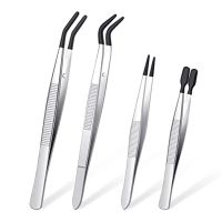 8 Pieces Tweezers Set with Rubber Tips Tweezers PVC Coated Tweezers, Rubber Fine Point Tweezers Rubber Flat Tip Tweezer