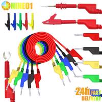 2pcs Multi-meter Test Leads Cable Line Wire 1M Double Ends 4mm Banana Plug Electrical Connector DIY Connectors Line Tools RandomWires Leads Adapters