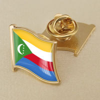 Comorian States Comoros National Flag Crystal Resin Badge Brooch Flag Badges of All Countries in the World All-metal Brooch Copper Brooch Collection