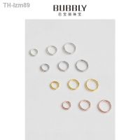 ? ของขวัญ DIY ของขวัญเครื่องประดับ S925 silent ring silver circle die mouth closed of diy manual accessories earrings materials