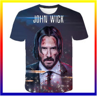 Pelikula John Wick การพิมพ์ 3 มิติของผู้ชายฤดูร้อน O Neck เสื้อยืดลำลองแขนสั้นบวกขนาดเสื้อยืดแฟชั่นเสื้อยืดเทรนด์ผู้ชาย XS-5XL