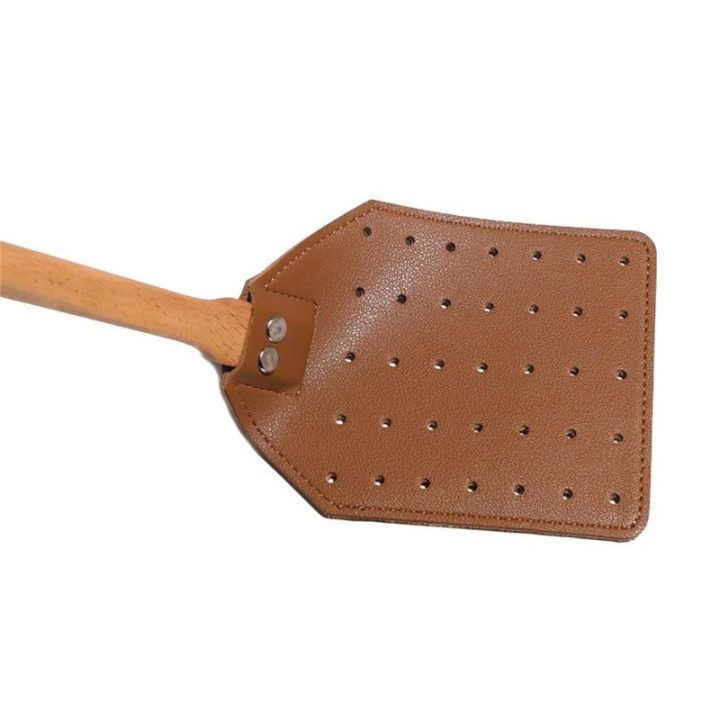 home-fly-swatter-telescopic-home-long-handle-flyswatter-space-saving-woodworking-leather-fly-swatting-tool-prevent-mosquito