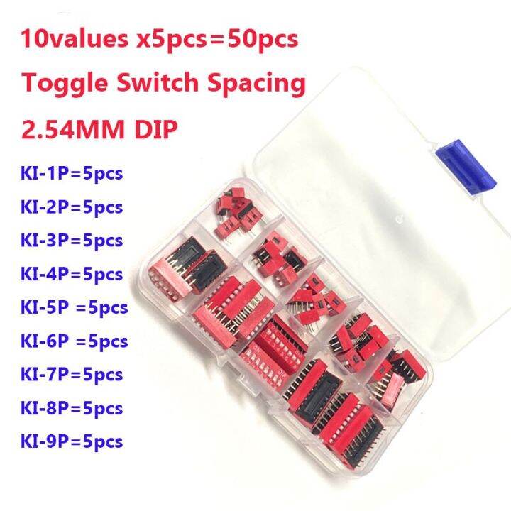 50PCS/BOX 2.54MM DIP Dial The Code Switch Toggle Switch Spacing 1 2 3 4