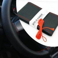 15 inch/38 cm PU Leather Car Steering Wheel Cover Anti-slip Steering-Wheel Braid Stitch On Wrap With Needle Thread