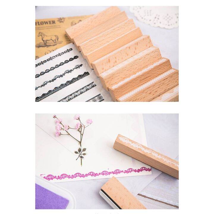 10-pcs-vintage-strip-flower-lace-stamp-diy-wooden-rubber-stamps-for-scrapbooking-stationery-scrapbooking-standard-stamp