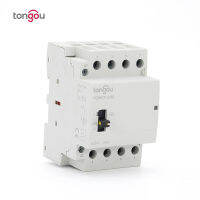 4P 63A 4NO 220V230V 5060HZ Din Rail ในครัวเรือน AC Modular Contactor พร้อมสวิตช์ควบคุมด้วยตนเอง TONGOU