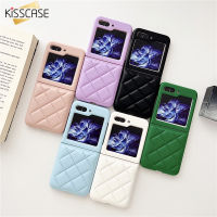 KISSCASE เคสโทรศัพท์ผ้าหนังแบรนด์แฟชั่นสำหรับ Samsung Z Flip5 5G Flip4 Flip3กันกระแทกแบบเต็มรูปแบบเคส Galaxy พับได้5 Flip4พับได้3 5G