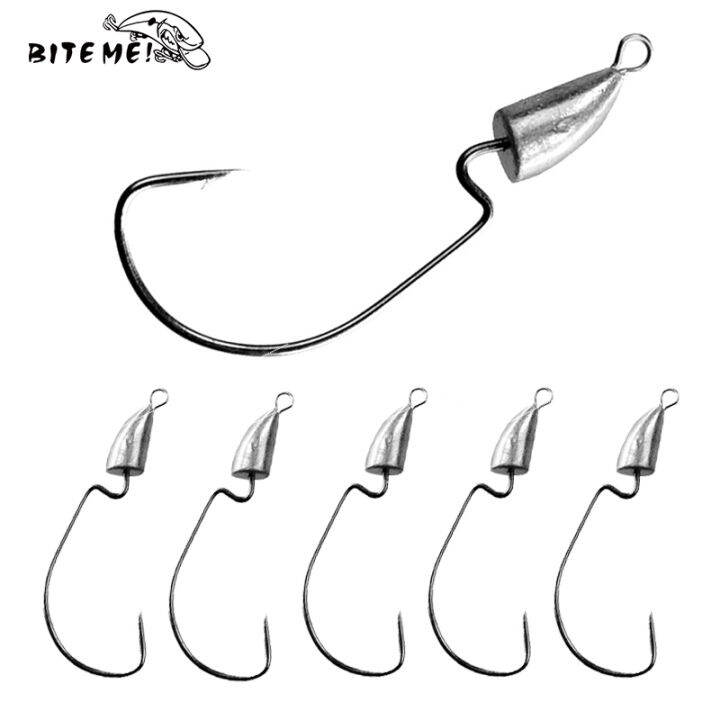 5g 7g 10g 14g Weighted Hooks Crank Lead Head Hook Stainless Steel Jig