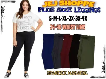 Plus Size Highwaist Plain Leggings L-5XL Stretchable Thick Quality