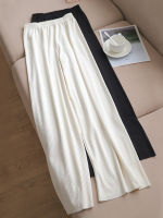 High Quality 2022 Wide-leg Womens Pants High Waist Full-lenth Loose White Black Pants Casual Long Ice Silk Pants Women Trousers