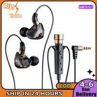 เฮดโฟนแบบเสียบหูหูฟัง KT02 3.5มม. พร้อม Earphone HiFi ไมโครโฟนเบสสำหรับการสตรีมหูฟังคาราโอเกะ