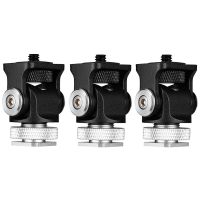 3X Mini Hot Shoe Mount Monitor Microphone Flash Holder 1/4 Inch Screw Camera Bracket Tripod Head