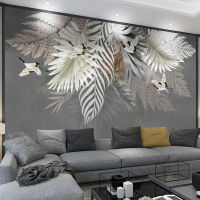 [hot]Custom Wall Painting 3D Hand Painted Plant Leaves Photo Wallpaper For Bedroom Study Living Room TV Background Papier Peint Mural