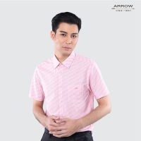 ARROW เสื้อเชิ้ต แขนสั้น ทรง Slim  สีชมพู รหัส MACS616S3BSPI