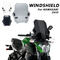 ☊ For KAWASAKI Z650 Z 650 2018 - 2022 2023 Motorcycle Windscreen Windshield Covers Screen Smoke Lens Motorbikes Deflector