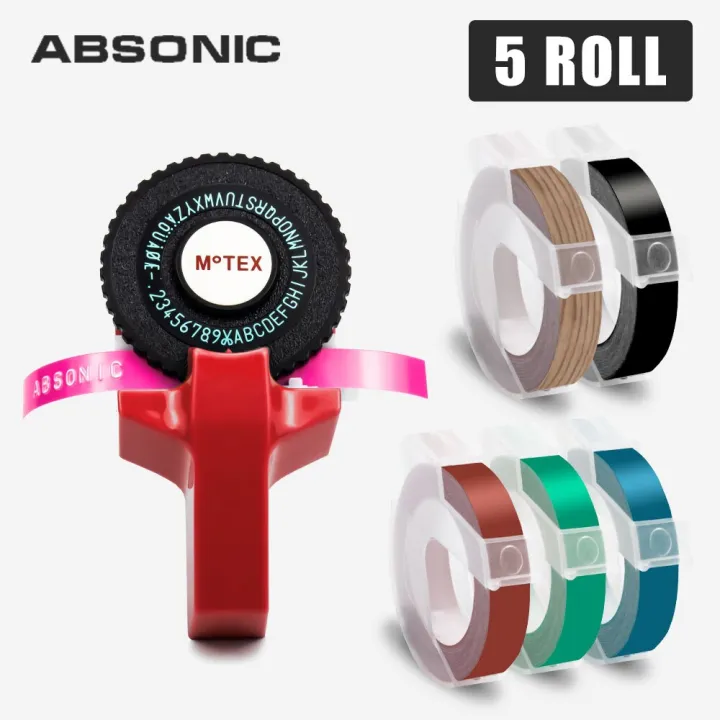 Absonic MOTEX E101 Manual Label Maker Labeling Tape for 9mm Dymo 3D