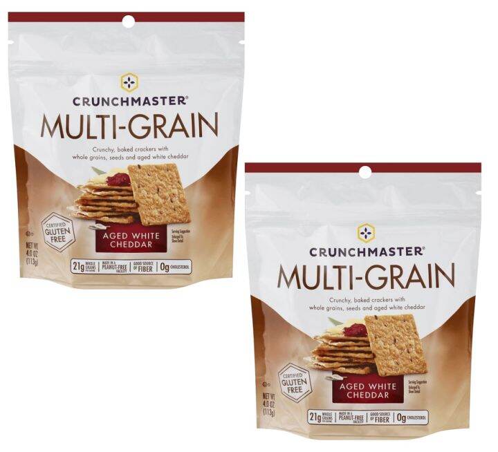 Crunchmaster MultiGrain Cracker Aged White Cheddar 113g Pack of 2