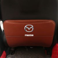 2PCS New Mazda logo Rear seat back Anti-Kick Pad Environmentally friendly leather Anti-dirty protection mat Universal