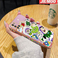 JIUMOO เคส A21S ปลอกสำหรับ Samsung Galaxy พร้อมเคสโทรศัพท์กันกระแทกลายการ์ตูนมอนสเตอร์ขอบด้านข้างกรอบโลหะนิ่มแบบดั้งเดิมกรอบป้องกันกล้องหลังเต็มรูปแบบ