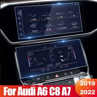 For Audi A6 C8 A7 2019 2020 2021 2022 Tempered Glass Car Navigation Screen Protector Film Instrument Panel Sticker Accessories