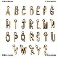 Utilizinggoods จี้ตัวอักษร a - z เครื่องประดับเงิน ทอง DIY 26