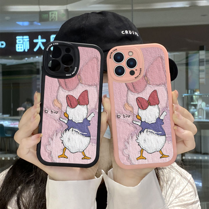 เคสหลังหนังลายการ์ตูนรูปเป็ดเดซี่สำหรับ-samsung-galaxy-a24-4g-แบบบางเคสโทรศัพท์ทำจากซิลิโคน-pu-ปกหนัง