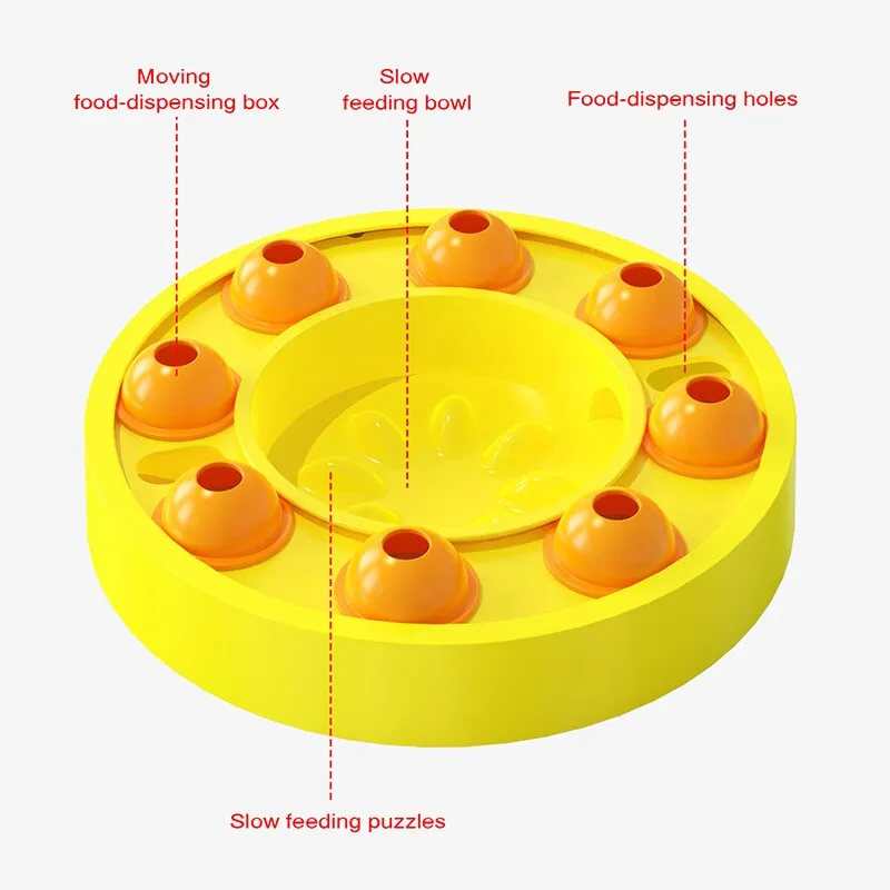 Dog Puzzle Toys Turntable Slow Feeder Food Dispenser Leaking Food Bowl  Slowly Eating Bowl Pet Cat Dog Training Interactive Toy