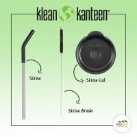 KLEAN KANTEEN ACCRESSORY 3 PIECE STRAW LID SET หลอดสแตนเลส พร้อมที่ทำความสะอาดและฝาปิดแก้ว